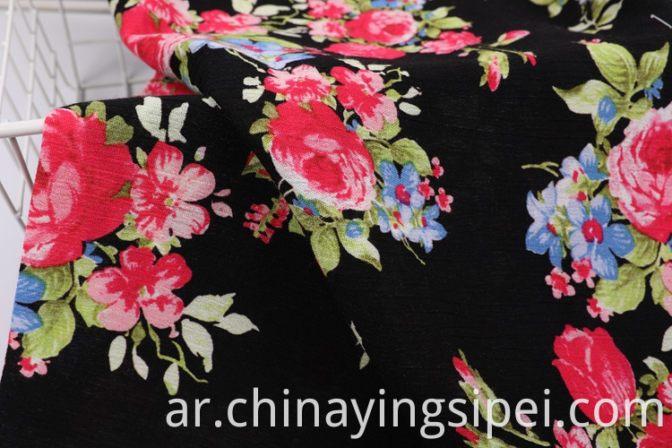 الشركة المصنعة للبيئة ودية اللون طباعة 100 ٪ Rayon Crinker Fabric